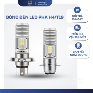 Đèn pha led racing boy 12 led xe máy t19 h4, chiếu xa mạnh, bền đẹp