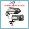 Gương xe máy vuông vân carbon, kiếng chiếu hậu xe máy, hàng cao cấp, tương thích mọi loại xe, kính chiếu hậu