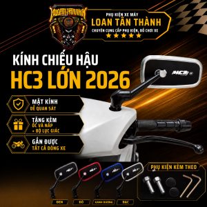Kính Chiếu Hậu HC3 Lớn 2026 Tặng Kém Ốc Và Nắp Kèm Bộ Lục Giác Gắn Được Tất Cả Dòng Xe.