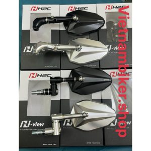 Kính-Gương chiếu hậu H2c Mẫu H-view V2 Nhôm cnc Kính trắng xịn (đạt tiêu chuẩn 168)