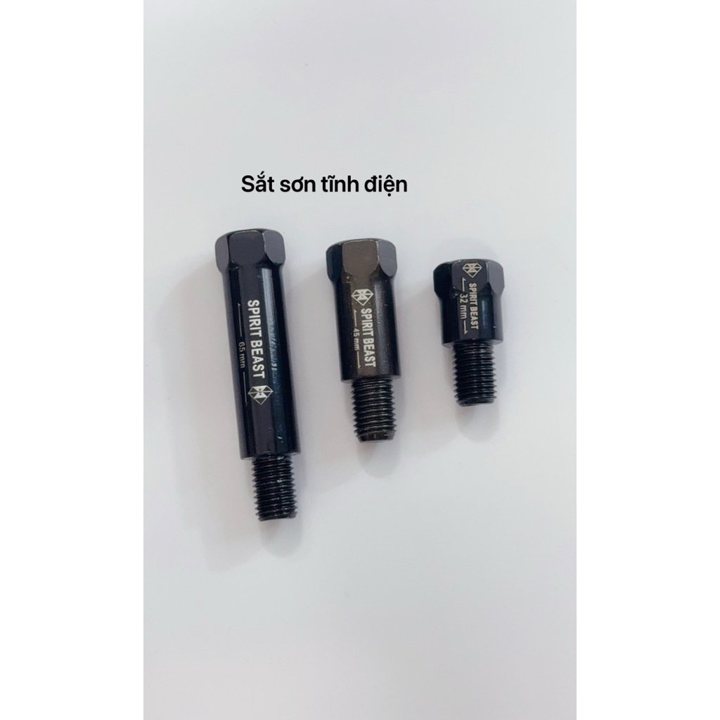 Ốc nối kính chân 10li lỗ 10li ren thuận màu đen sắt sơn tĩnh điện, ốc đôn chân kiếng 10li thuận nhôm
