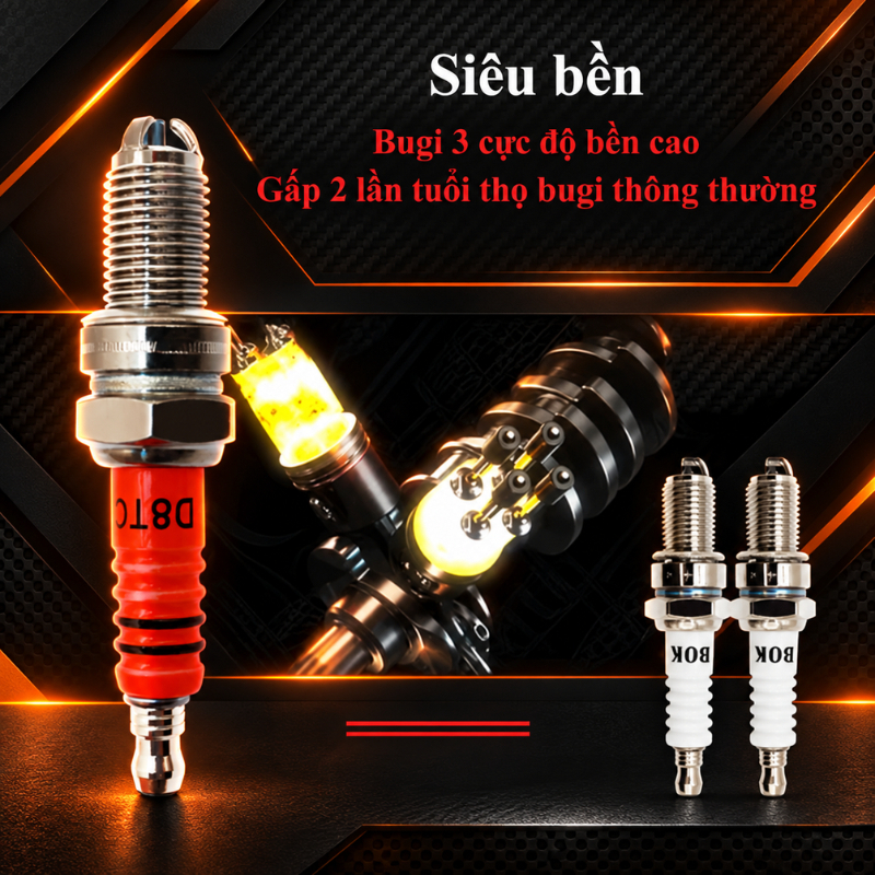 Bugi 3 Cực Xe Máy MYT A7TC D8EA Chịu Nhiệt Cao, Bugi Đánh Lửa Mạnh, Bugi Cao Cấp - Ảnh 2