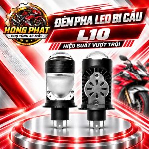 Đèn Pha LED Bi Cầu L10 2 Màu Cho Xe Máy, Siêu Sáng, Phá Sương, Ánh Sáng 3 Chế Độ