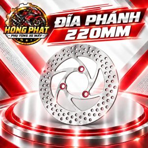 Đĩa Phanh 220mm Cho Xe Điện Phay CNC Tản Nhiệt Nhanh, Phanh Bám Tốt Kèm Ốc Gắn Nhiều Dòng Xe