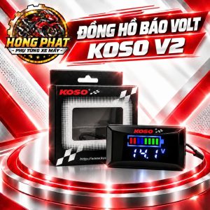 Đồng Hồ Báo Volt Koso v2 7-100v Kèm Pat Gắn Hiển Thị Thông Số Chính Xác, Dễ Lắp, Chống Nước IP67