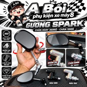 GƯƠNG SPARK XOAY 360 ĐỘ GIÁ 1 CÁI BÊN TRÁI GẮN MỌI DÒNG XE