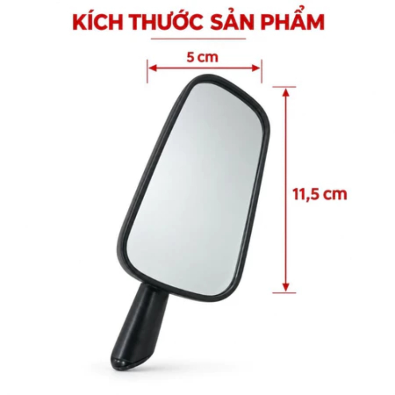 Gương Chiếu Hậu H2C Chân Ngắn Mặt Kính Trắng Gắn Xe Máy - Ảnh 3