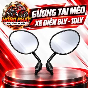 - Gương Chiếu Hậu Tai Mèo Cho Xe Điện Xe Đạp Điện, Chân 8mm 10mm, Giá 1 Cặp