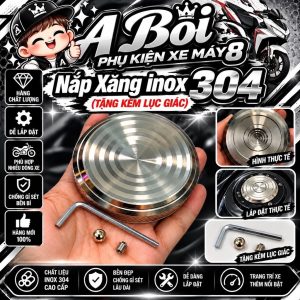Nắp xăng inox TẶNG kèm cây lục giác xài cho các dòng nắp phẳng
