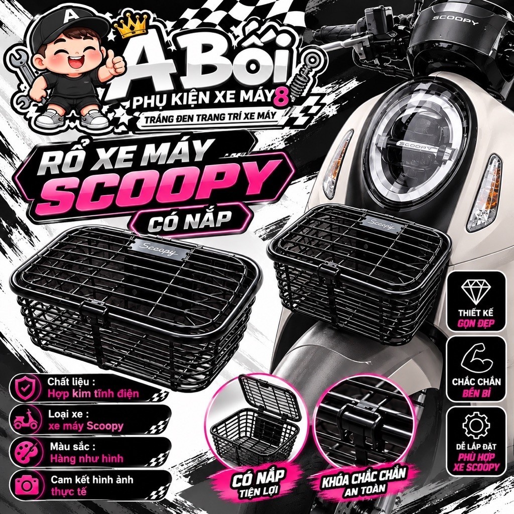 Rổ mini mẫu mới xe Scoopy shop8