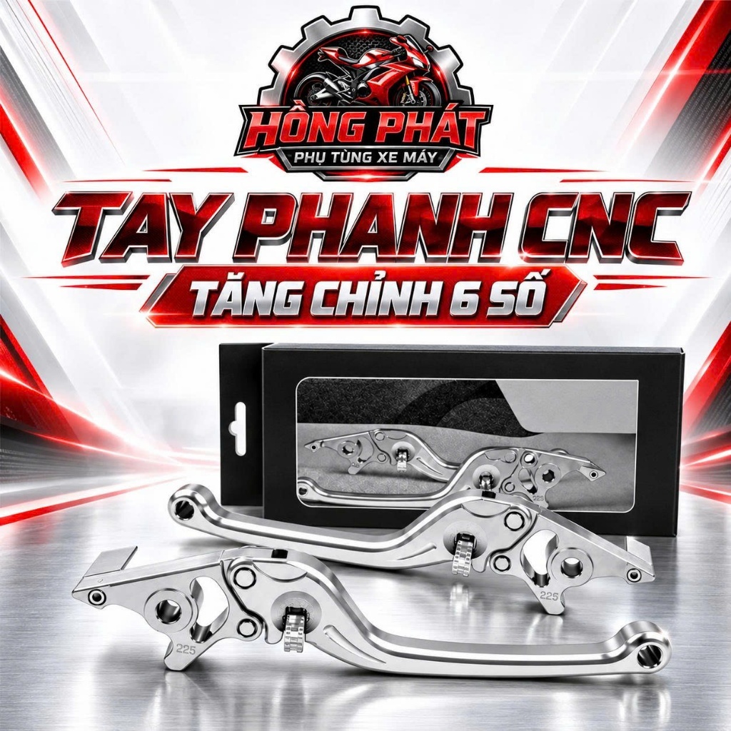 Tay Phanh CNC Tăng Chỉnh 6 Số Gắn Xe Máy Xe Điện Độ Bền Cao Bán Lẻ Trái/Phải và 1 Cặp, Lẻ Lục Giác, Tiện Dụng Dễ Lắp Đặt